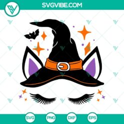 Witch Hat Unicorn SVG, Unicorn Halloween SVG, Bat SVG, Halloween SVG