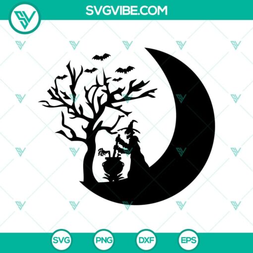 witch make a poison in moon svg halloween svg horror svg