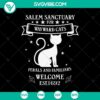 Witch Salem Sanctuary for Wayward SVG, Halloween Scary design with spooky elements for Halloween SVG.