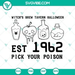 Witchs Brew Tavern Halloween Est 1962 SVG, Horror SVG, Halloween SVG, Scary SVG