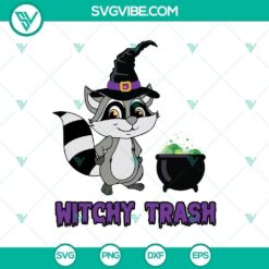Witchy Trash Raccoon Halloween Witch SVG, Horror SVG, Halloween SVG, Scary SVG