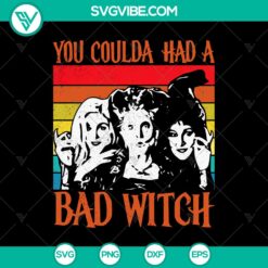 Halloween, Hocus Pocus SVG, SVG Files, You Coulda Had a Bad Witch SVG, Retro 23