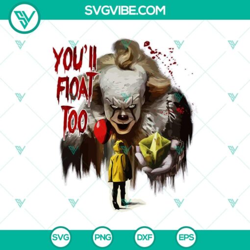 you8217ll float too pennywise svg halloween horror svg horror characters svg