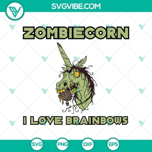 zombie unicorn i love brainbows funny svg horror svg halloween svg scary svg